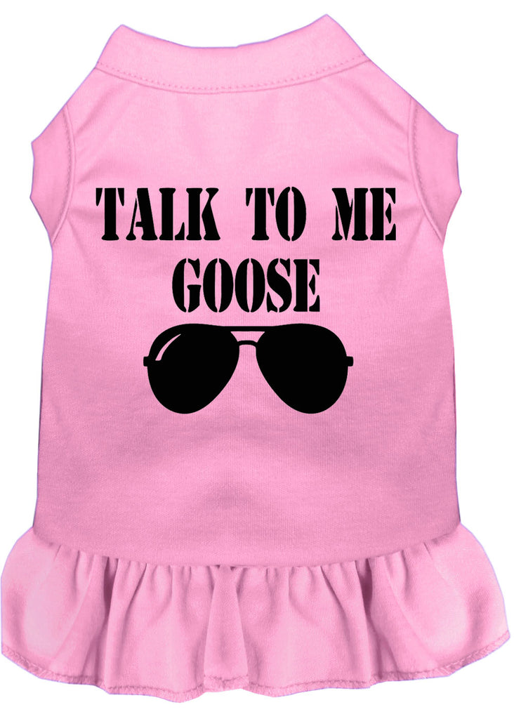 Talk To Me Goose Screen Print Dog Dress Light Pink 4x (22)