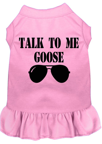 Talk To Me Goose Screen Print Dog Dress Light Pink 4x (22)