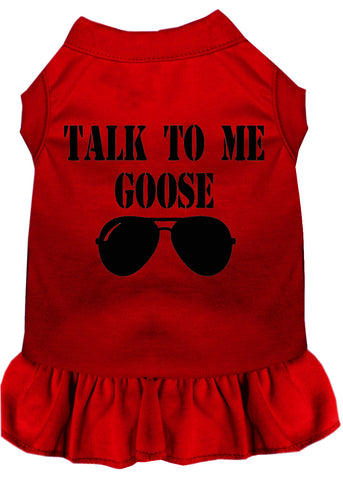 Talk To Me Goose Screen Print Dog Dress Red Lg (14)