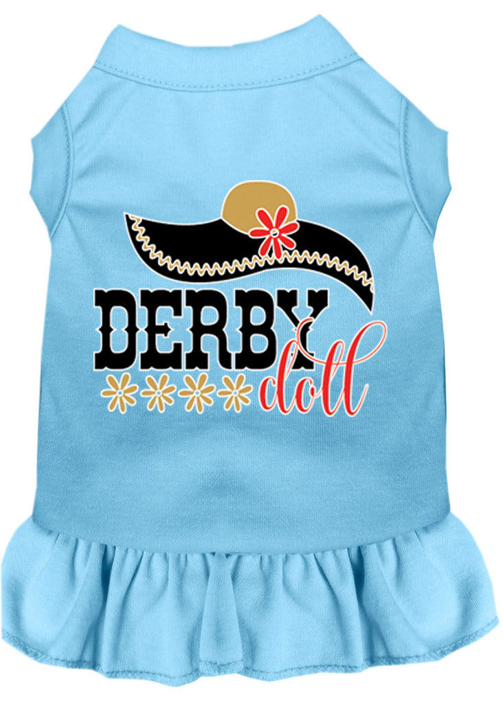 Derby Doll Screen Print Dog Dress Baby Blue Lg (14)