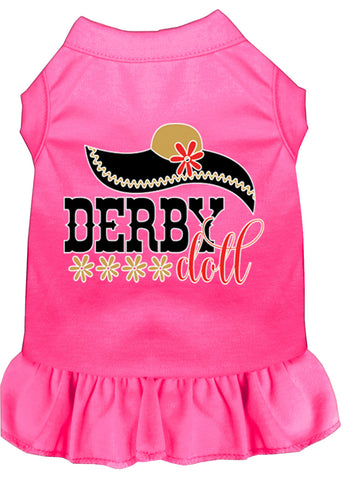 Derby Doll Screen Print Dog Dress Bright Pink Xxxl (20)