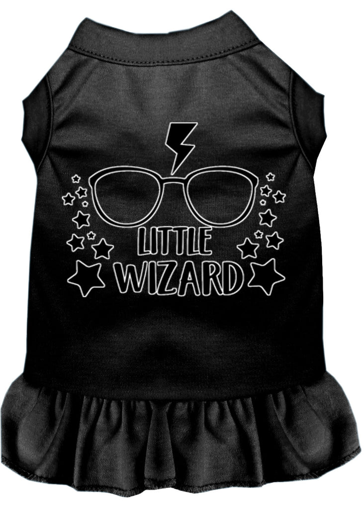 Little Wizard Screen Print Dog Dress Black Lg (14)