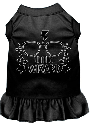 Little Wizard Screen Print Dog Dress Black Med (12)