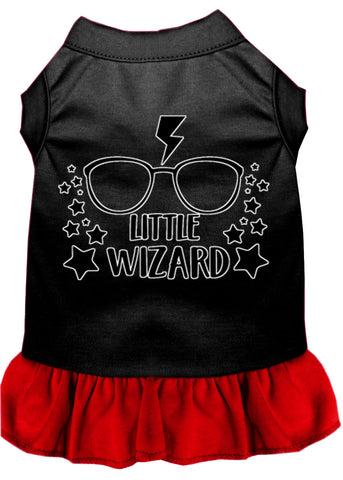 Little Wizard Screen Print Dog Dress Black With Red Lg (14)