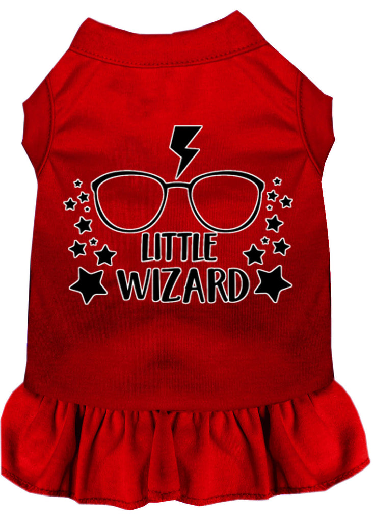 Little Wizard Screen Print Dog Dress Red Med (12)