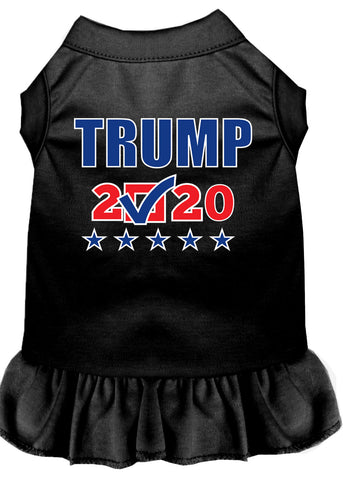 Trump 2020 Checkbox Screen Print Dog Dress Black Xs