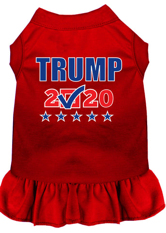 Trump 2020 Checkbox Screen Print Dog Dress Red 4x