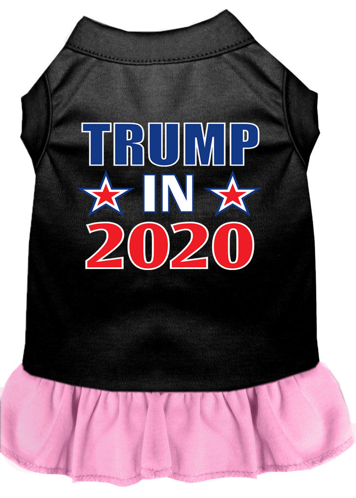 Trump In 2020 Screen Print Dog Dress Black With Light Pink Sm