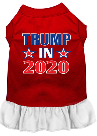 Trump In 2020 Screen Print Dog Dress Red With White 4x