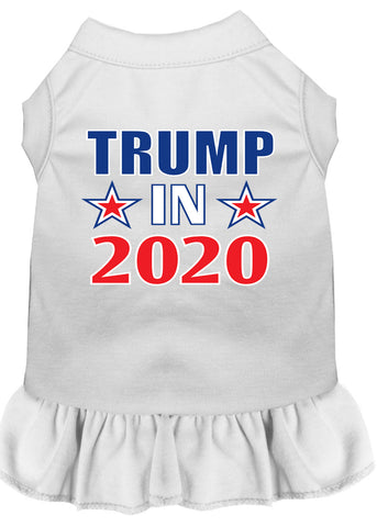 Trump In 2020 Screen Print Dog Dress White 4x