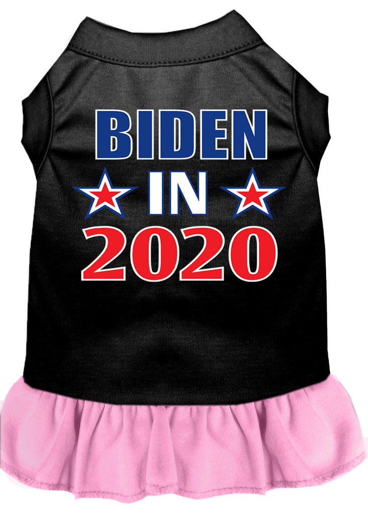 Biden In 2020 Screen Print Dog Dress Black With Light Pink Med