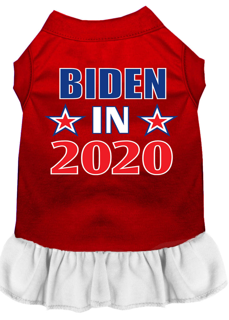 Biden In 2020 Screen Print Dog Dress Red With White Lg