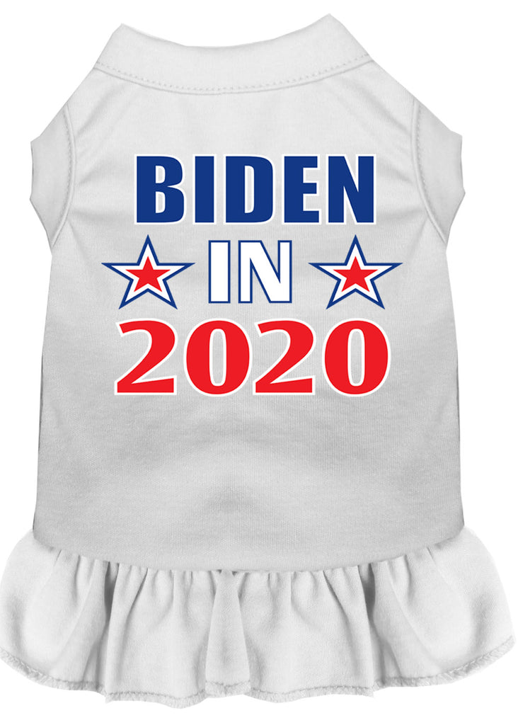 Biden In 2020 Screen Print Dog Dress White Med