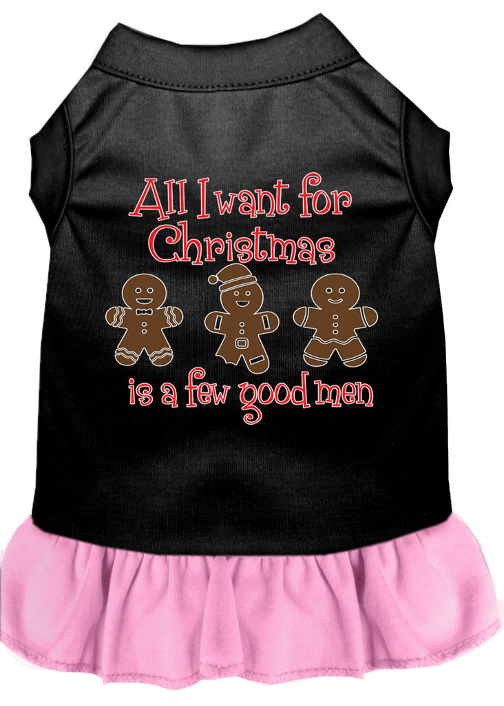 All I Want Is A Few Good Men Screen Print Dog Dress Black With Light Pink 4x