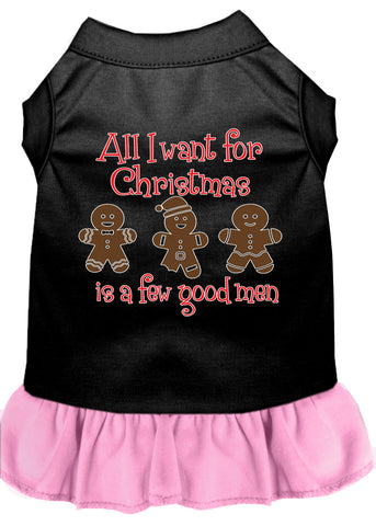 All I Want Is A Few Good Men Screen Print Dog Dress Black With Light Pink Lg