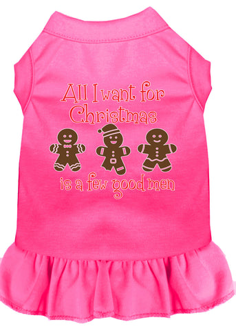 All I Want Is A Few Good Men Screen Print Dog Dress Bright Pink 4x