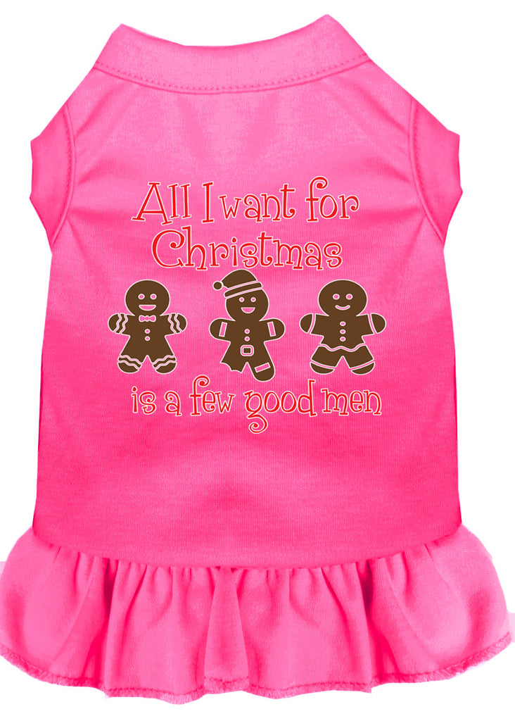 All I Want Is A Few Good Men Screen Print Dog Dress Bright Pink Lg