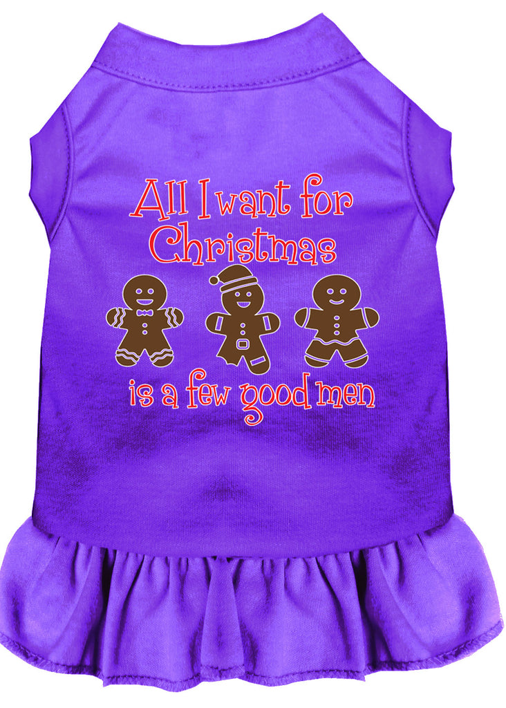 All I Want Is A Few Good Men Screen Print Dog Dress Purple 4x