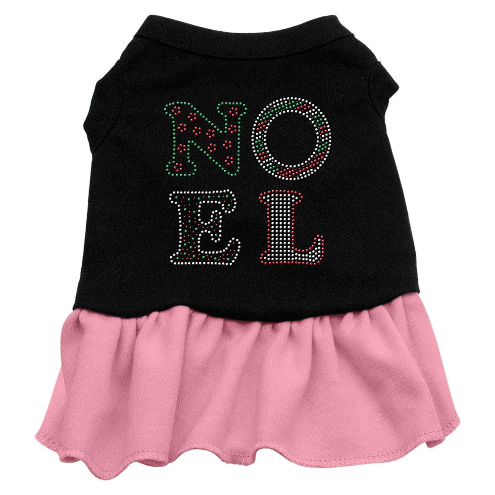 Noel Rhinestone Dress Black with Pink Lg (14)