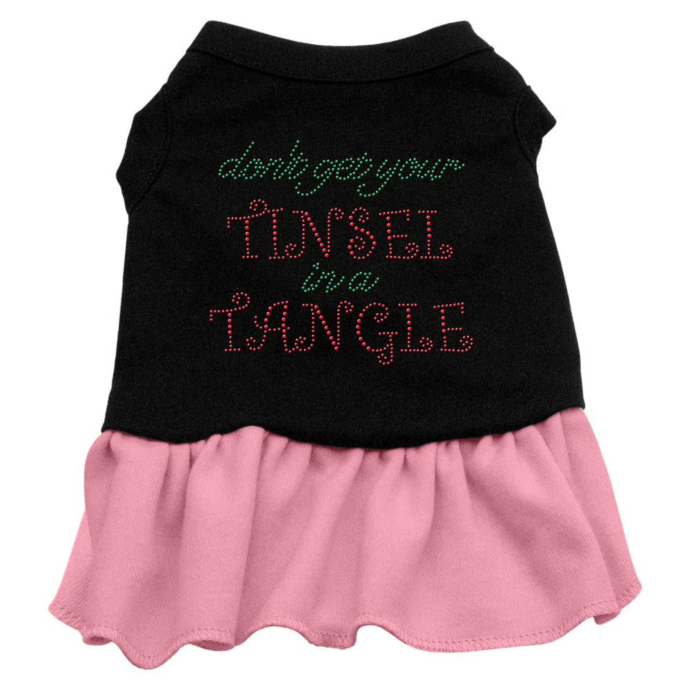 Tinsel in a Tangle Rhinestone Dress Black with Pink XS (8)