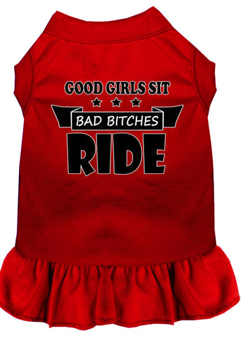 Bitches Ride Screen Print Dog Dress Red 4x (22)