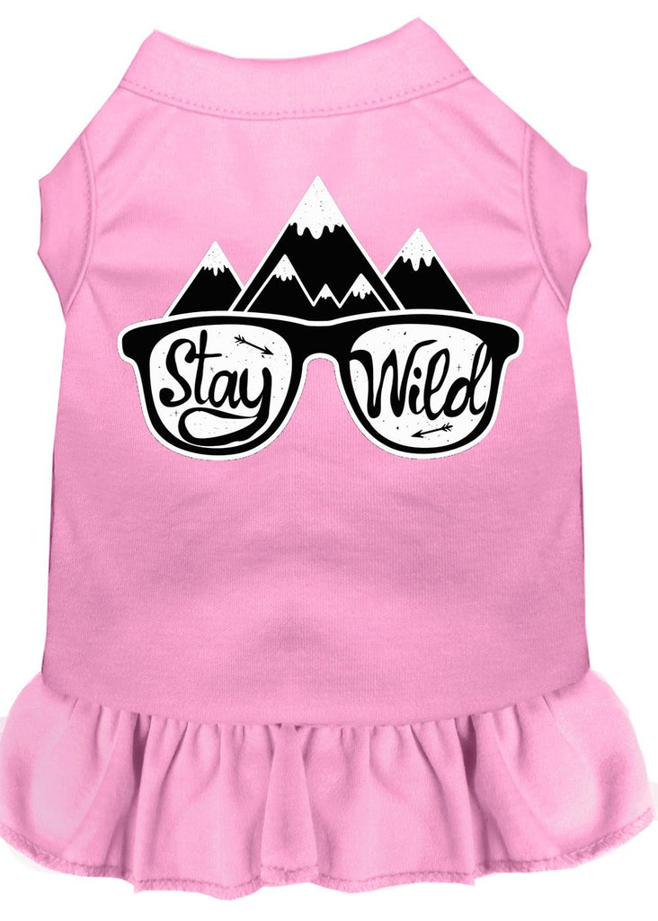 Stay Wild Screen Print Dog Dress Light Pink Lg (14)