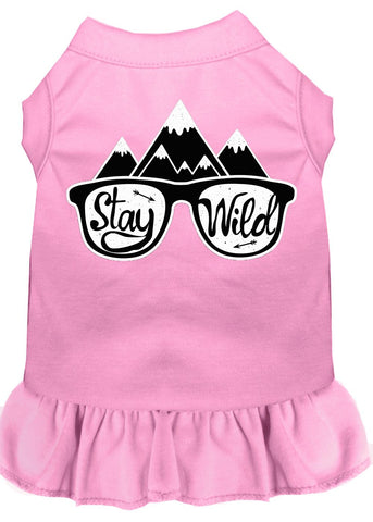 Stay Wild Screen Print Dog Dress Light Pink Lg (14)