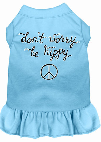 Be Hippy Screen Print Dog Dress Baby Blue Lg (14)