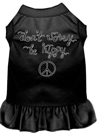 Be Hippy Screen Print Dog Dress Black 4x (22)