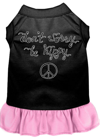 Be Hippy Screen Print Dog Dress Black With Light Pink Xxxl (20)