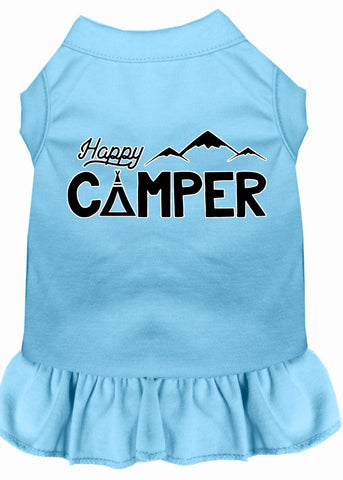 Happy Camper Screen Print Dog Dress Baby Blue 4x (22)