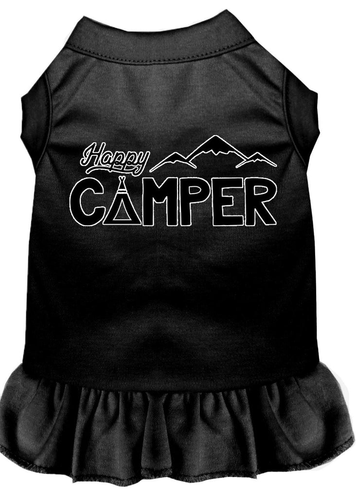 Happy Camper Screen Print Dog Dress Black 4x (22)