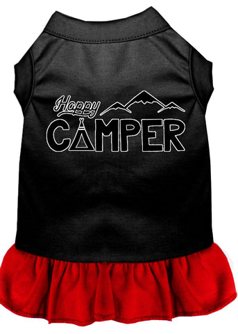 Happy Camper Screen Print Dog Dress Black With Red Med (12)