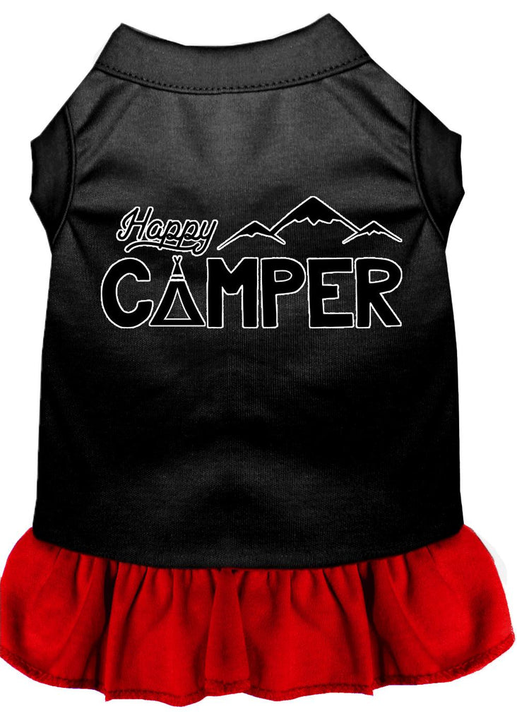 Happy Camper Screen Print Dog Dress Black With Red Xxl (18)