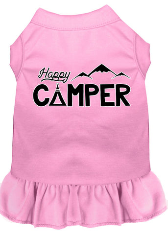 Happy Camper Screen Print Dog Dress Light Pink Lg (14)