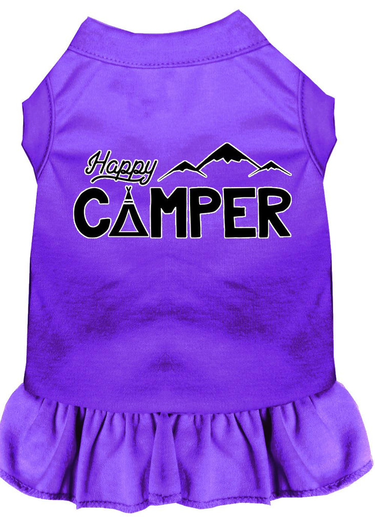 Happy Camper Screen Print Dog Dress Purple Lg (14)