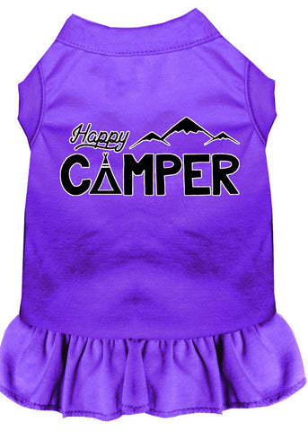 Happy Camper Screen Print Dog Dress Purple Med (12)