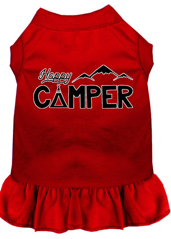 Happy Camper Screen Print Dog Dress Red 4x (22)