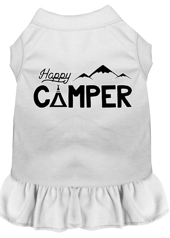 Happy Camper Screen Print Dog Dress White Lg (14)