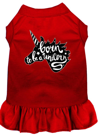 Born To Be A Unicorn Screen Print Dog Dress Red 4x (22)