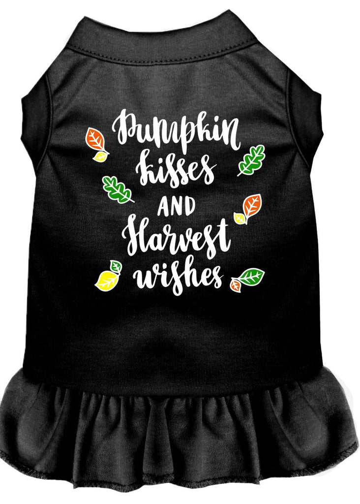 Pumpkin Kisses Screen Print Dog Dress Black Xs (8)
