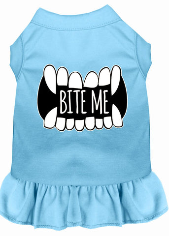 Bite Me Screen Print Dog Dress Baby Blue 4x (22)