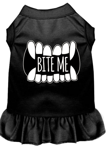 Bite Me Screen Print Dog Dress Black Lg (14)