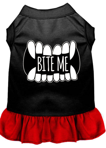 Bite Me Screen Print Dog Dress Black With Red Xl (16)