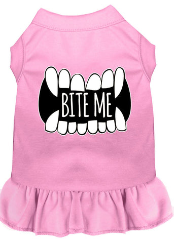 Bite Me Screen Print Dog Dress Light Pink Med (12)