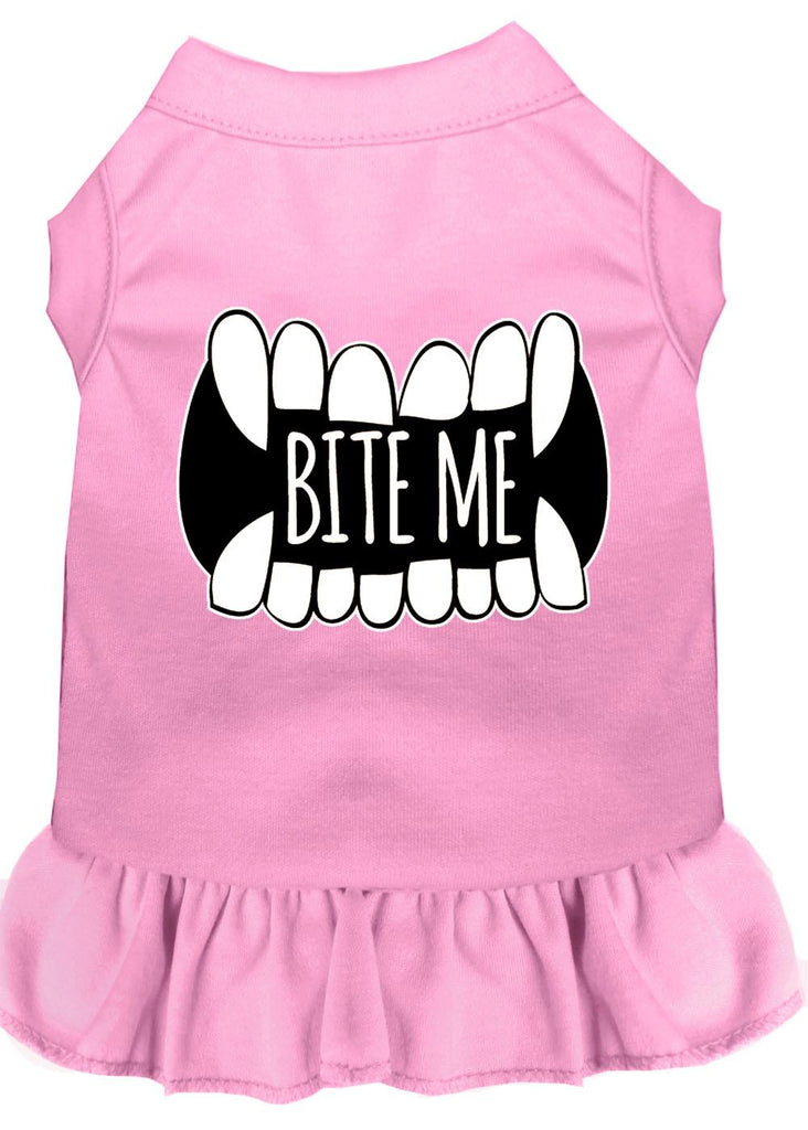 Bite Me Screen Print Dog Dress Light Pink Xxl (18)