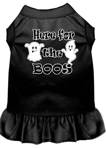 Here For The Boos Screen Print Dog Dress Black 4x (22)