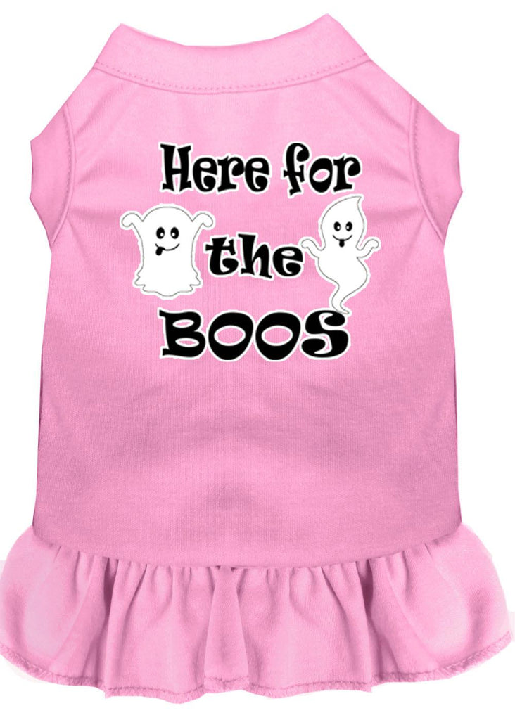 Here For The Boos Screen Print Dog Dress Light Pink Med (12)