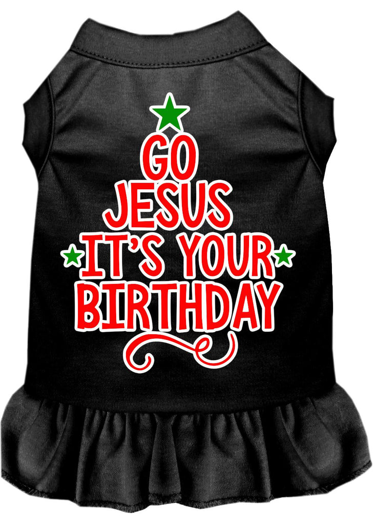 Go Jesus Screen Print Dog Dress Black Lg (14)