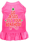 Go Jesus Screen Print Dog Dress Bright Pink Lg (14)